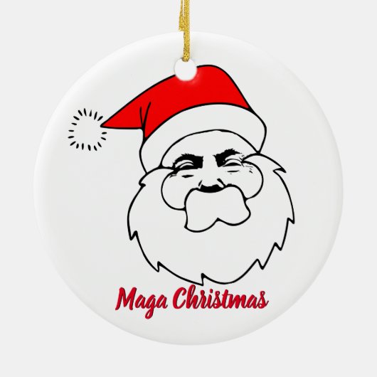 Donald Trump Santa Maga Kerstmis Keramisch Ornament (Achterkant)