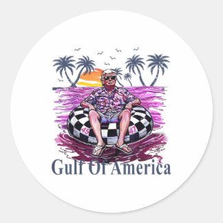 Donald Trump Shirt Golf van Amerika 2025 Gulf Me Ronde Sticker