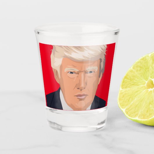 DONALD TRUMP SHOT GLASS GLASSEN GLAS (Voorkant)