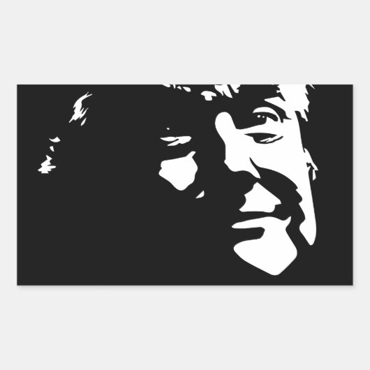 Donald Trump Silhouette Trumphead Rechthoekige Sticker (Voorkant)