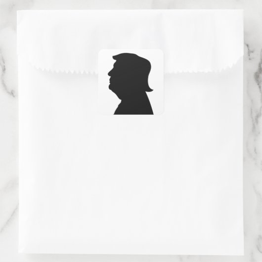 Donald Trump Silhouette Vierkante Sticker (Tas)