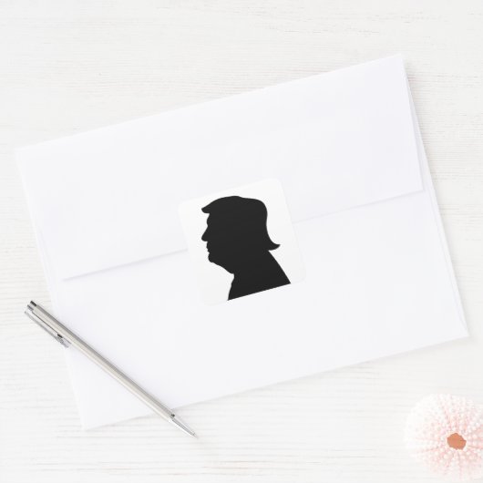 Donald Trump Silhouette Vierkante Sticker (Envelop)