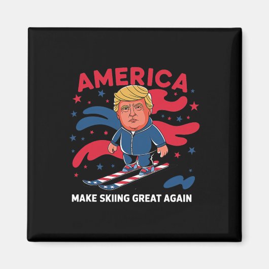 Donald Trump Skiing America - Make Skiing Great Ag Magneet (Voorkant)