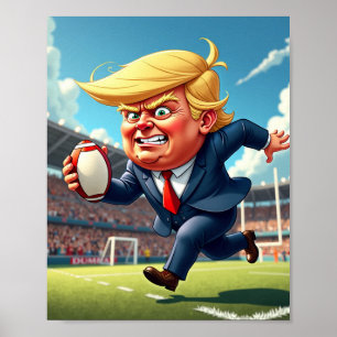 Donald Trump speelt Amerikaanse rugby Poster