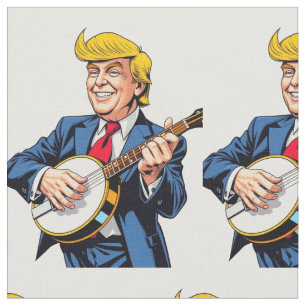 Donald Trump speelt banjo Stof
