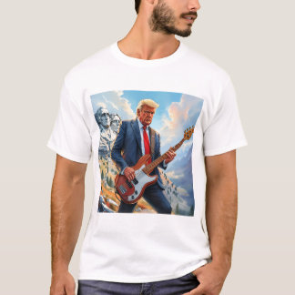 Donald Trump speelt elektrische basgitaar Mount Ru T-shirt
