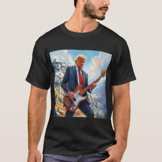 Donald Trump speelt elektrische basgitaar Mount Ru T-shirt