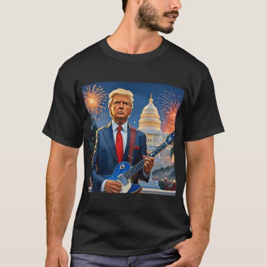 Donald Trump speelt gitaar in het Capitool T-shirt (Voorkant)