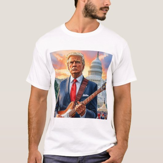 Donald Trump speelt gitaar in het Capitool T-shirt (Voorkant)