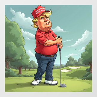 Donald Trump speelt golf Raamsticker
