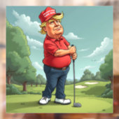 Donald Trump speelt golf Raamsticker (Vel 2)