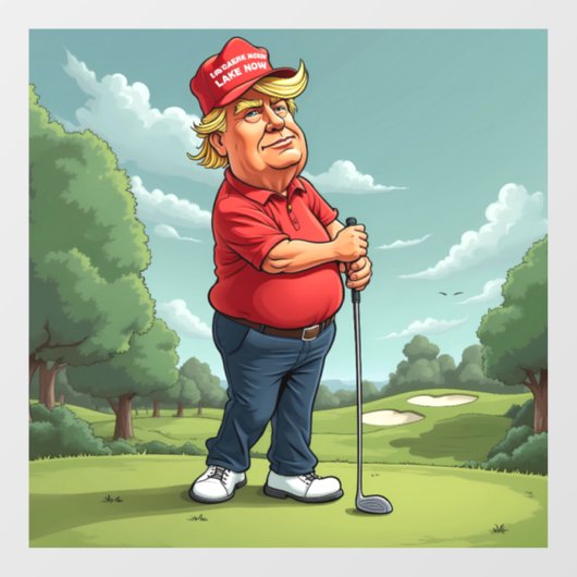 Donald Trump speelt golf Raamsticker (Vel)