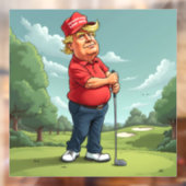 Donald Trump speelt golf Raamsticker (Vel 2)