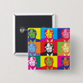 DONALD TRUMP SQUARE PIN BACK BADGE VIERKANTE BUTTON 5,1 CM (Voorkant /achterkant)