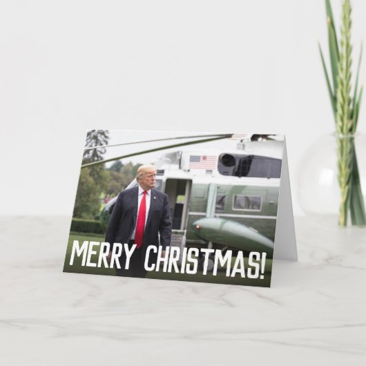 Donald Trump Sterkte Vrolijke Kerstgroet Feestdagen Kaart (Voorkant)