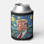 Donald Trump Sterrennacht Van Gogh Kunststijl 2024 Blikjeskoeler (Blikje Voorkant)