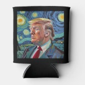 Donald Trump Sterrennacht Van Gogh Kunststijl 2024 Blikjeskoeler (Voorkant)