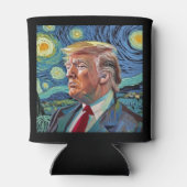 Donald Trump Sterrennacht Van Gogh Kunststijl 2024 Blikjeskoeler (Achterkant)