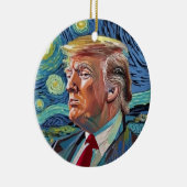 Donald Trump Sterrennacht Van Gogh Kunststijl 2024 Keramisch Ornament (Rechts)