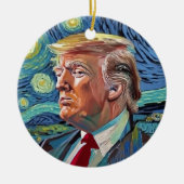Donald Trump Sterrennacht Van Gogh Kunststijl 2024 Keramisch Ornament (Voorkant)