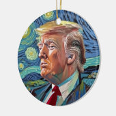 Donald Trump Sterrennacht Van Gogh Kunststijl 2024 Keramisch Ornament (Links)
