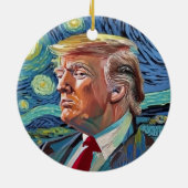 Donald Trump Sterrennacht Van Gogh Kunststijl 2024 Keramisch Ornament (Achterkant)
