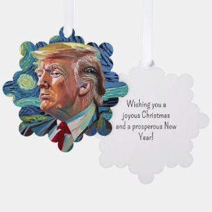 Donald Trump Sterrennacht Van Gogh Kunststijl 2024 Ornament Kaart