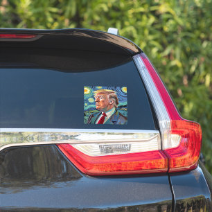 Donald Trump Sterrennacht Van Gogh Kunststijl 2024 Sticker