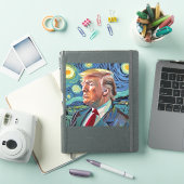 Donald Trump Sterrennacht Van Gogh Kunststijl 2024 Sticker (iPad Cover)