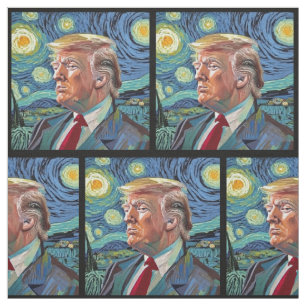 Donald Trump Sterrennacht Van Gogh Kunststijl 2024 Stof