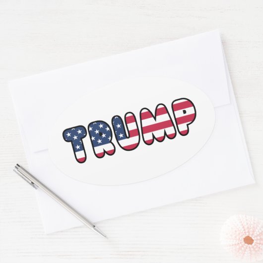 Donald Trump Steun Verkiezing Amerikaans President Ovale Sticker (Envelop)
