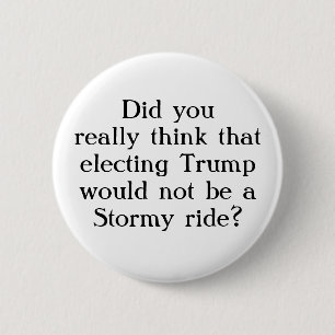 Donald Trump Stormy Ride Sarcastic Humor Button
