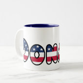 Donald Trump Support USA President 2016 Tweekleurige Koffiemok (Voorkant links)