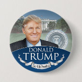 Donald Trump the 45th President Photo White House Ronde Button 7,6 Cm (Voorkant)