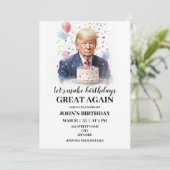 Donald Trump Thema Verjaardag uitnodiging (Staand voorkant)