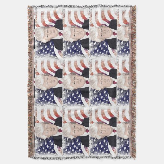 DONALD TRUMP THROW BLANKET DEKEN (Voorkant Verticaal)