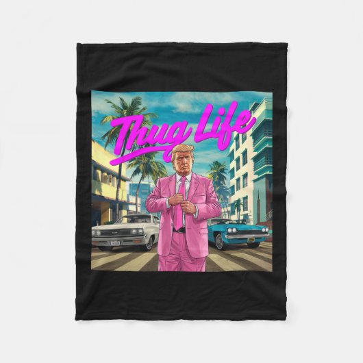 Donald Trump Thug Life Fleece Deken (Voorkant)