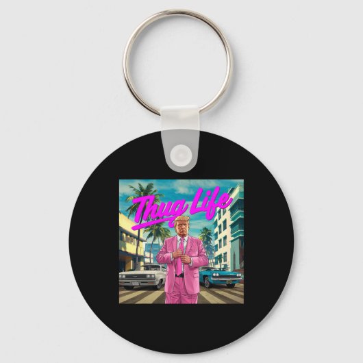 Donald Trump Thug Life  Sleutelhanger (Voorkant)