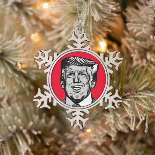 DONALD TRUMP TIN SNEEUWVLOK ORNAMENT (Boom)