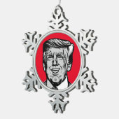 DONALD TRUMP TIN SNEEUWVLOK ORNAMENT (Rechts)