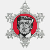 DONALD TRUMP TIN SNEEUWVLOK ORNAMENT (Voorkant)