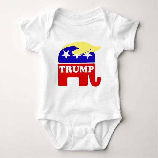 Donald Trump Toupee Republikein Elephant Romper (Voorkant)