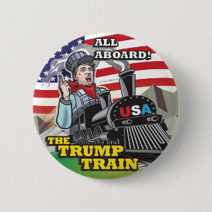 Donald TRUMP TREIN Politieke Amerikaanse Beweging Ronde Button 5,7 Cm
