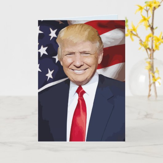 DONALD TRUMP TREMENDOUS BIG BIRTHDAAGKAARTEN KAART (Gele Bloem)