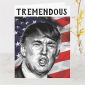 DONALD TRUMP TREMENDOUS FUNNY BIRTHDAY KAART (Gele Bloem)