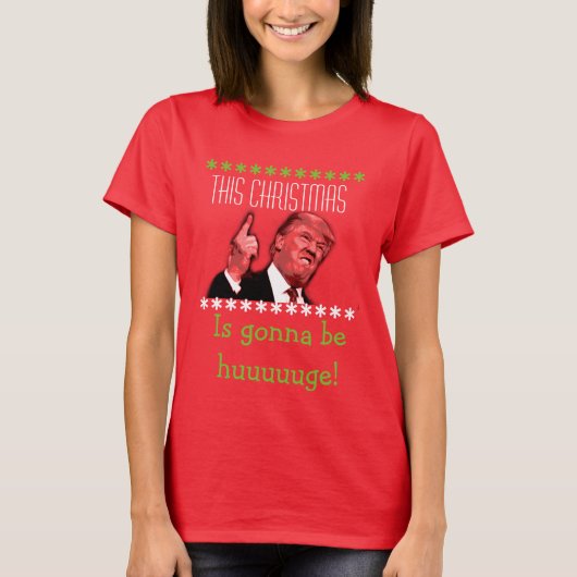 Donald Trump Ugly Kerstmis T-Shirt voor vrouwen (Voorkant)