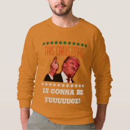 Donald Trump Ugly Kerstshirt, goudbruin Trui