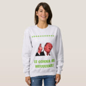 Donald Trump Ugly KerstSweater voor Vrouwen Trui (Voorkant volledig)