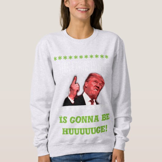 Donald Trump Ugly KerstSweater voor Vrouwen Trui (Voorkant)
