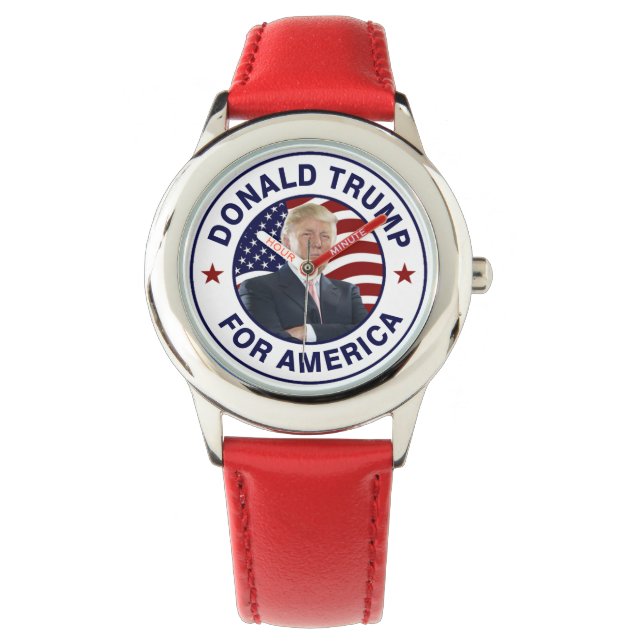 Donald Trump US Flag Horloge (Voorkant)